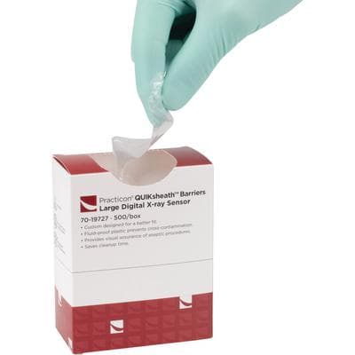 Practicon QUIKsheath Large Digital X-Ray Sensor Covers, Clear Plastic, 8" Long, Fits Sensors up to 1-5/8" Wide, 500/Box, 7019727 thumbnail 14
