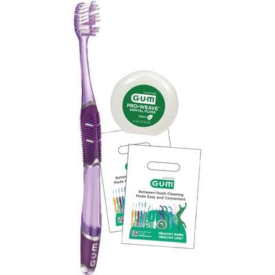 GUM® Adult Patient Pack Kit #KIT525P, Technique Deep Clean Toothbrush (525PH) + ButlerWeave Floss (1815PQB) + Patient Bag (BAGGPPA), 144 Packs/Case thumbnail 3