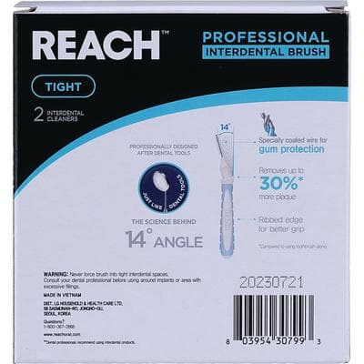 REACH® Interdental Brushes, Tight, 1.0 mm, 18 Packs of 2 (36 Brushes) - REACH® Interdental Brushes - Tight, 1.0 mm - Image 1