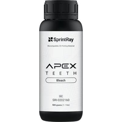SprintRay APEX Teeth 3D Printing Resin, Shade Bleach, 500g Bottle thumbnail 5