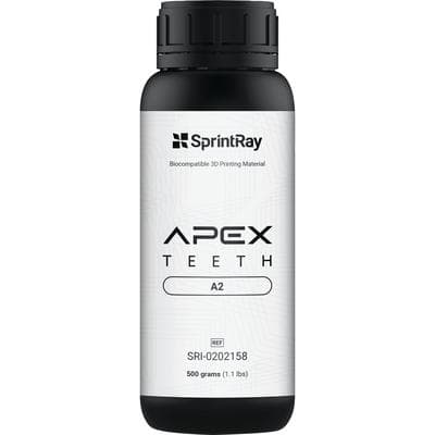 SprintRay APEX Teeth 3D Printing Resin, Shade A2, 500g Bottle thumbnail 5