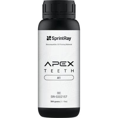 SprintRay APEX Teeth 3D Printing Resin, Shade A1, 500g Bottle thumbnail 6