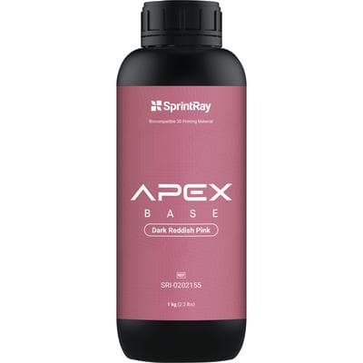 SprintRay APEX Base 3D Printing Denture Base Resin, Dark Reddish Pink, 1 kg Bottle thumbnail 4