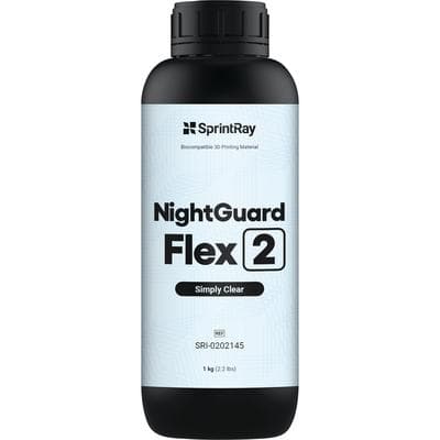 SprintRay NightGuard Flex 2 3D Printing Resin, Simply Clear, 1 kg Bottle thumbnail 6