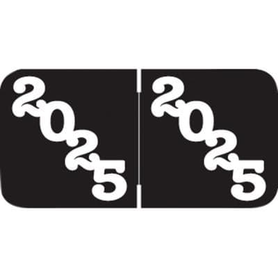 Jeter Compatible Yearly Aging Labels, Black/White, 1-1/2" x 3/4", Polylaminated, 500/Roll - Jeter Compatible - 500/Roll - Black/White, 500/Roll - Image 1