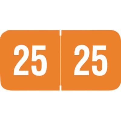 2025 Yearly Aging Labels, Reynolds & Reynolds Compatible, Orange/White, 1-1/2" x 3/4", 500/Roll - 2025 Yearly Aging Labels - Reynolds & Reynolds Compatible, 500/Roll - Orange/White, 500/Roll - Image 1