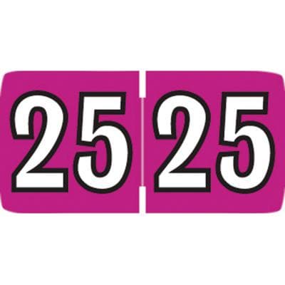 2025 Yearly Aging Labels, Jewel Tone Mini Series, End-Tab, Violet/White, 1/2" x 1", 500/Pkg - 2025 Yearly Aging Labels - Jewel Tone (Mini Series) - 500/Pkg - End-Tab, Violet/White, 500/Pkg - Image 1