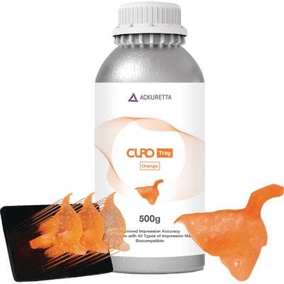 CURO Tray 3D Print Resin, Orange, 500g Bottle - Tray Resin 500g - Image 1