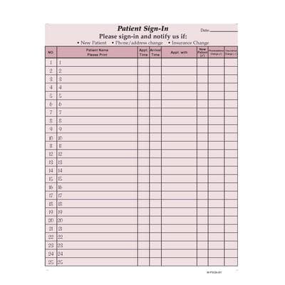 Privacy Sign-In Sheets, 2-Part with Peel-Off Labels, Burgundy, 8.5" x 11", 125/Pkg - Privacy Sign-In Sheets – 2 Part with Peel-Off Labels - Burgundy, 125/Pkg - Image 1