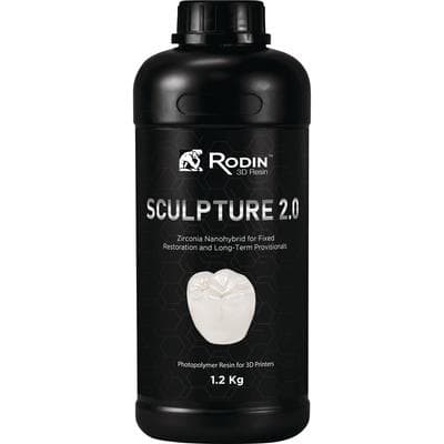 Rodin™ Sculpture 2.0 Zirconia Nanohybrid 3D Resin, Shade 0M1, 1.2 kg Bottle, #23870 thumbnail 9