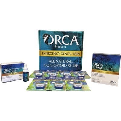 ORCA Dental Emergency Kit - 32 Foam Cubes, 1 Dry Socket Bottle, 12 Pain Relief Putty Jars thumbnail 2
