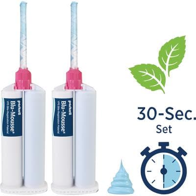 Blu-Mousse VPS Bite Registration Material, Super-Fast, Peppermint, 50 ml Split Cartridges, 2/Pk, S448S thumbnail 17
