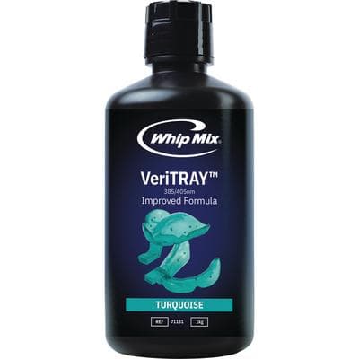 Whip Mix VeriTRAY 3D Resin, Turquoise, 1kg Bottle, 385/405nm, Each thumbnail 4