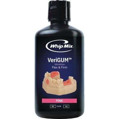 Whip Mix VeriGUM 3D Resin, Pink, 1kg Bottle, 385/405nm, #71178 thumbnail 4