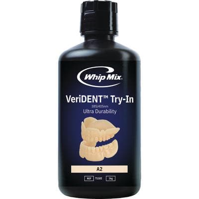 Whip Mix VeriDENT Try-In 3D Resin, A2 Shade, 1kg Bottle, 385/405nm, #71182 thumbnail 5