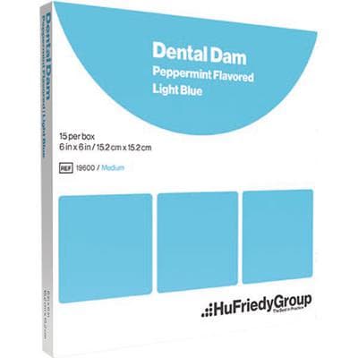 Crosstex Non-Latex Dental Dam, 6" x 6", Medium, Light Blue, Peppermint, 15/Box thumbnail 3