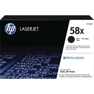 HP 58A High Yield Black Toner Cartridge (CF258X) for LaserJet Pro M404/MFP M428, 10,000 Page Yield - Hewlett-Packard LaserJet Pro - M404, MFP M428 - HP 58A Toner Cartridge Black High Yield, 10,000 Page Yield - Image 1