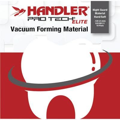 Handler Pro Tech Elite Night Guard Material, Hard/Soft Laminate, 5x5", .120 (3mm), Clear, 10/Pkg, V.0140111 thumbnail 3