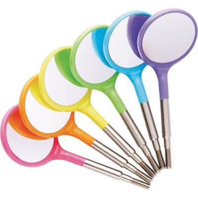 Zirc Crystal HD Plastic Mouth Mirror Heads, Size #4, Assorted Neon, Cone Socket, 12/Pkg, 50Z371-Neon thumbnail 9