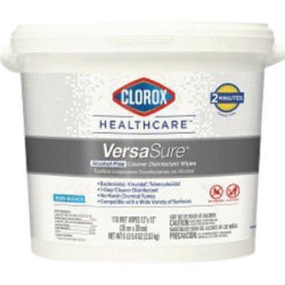 Clorox Healthcare VersaSure Cleaner Disinfectant Wipes, 12" x 12", Presaturated, Tub of 110 - Clorox® Healthcare VersaSure® Cleaner Disinfectant Wipes, 12 x 12 - Tub, 110/Pkg - Image 1