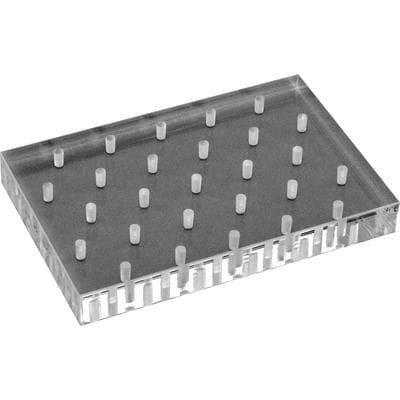 Palmero 100-Hole Clear Plexiglass Bur Block, Friction Grip (FG), 5.25" x 3.75" x 0.5", Each thumbnail 7