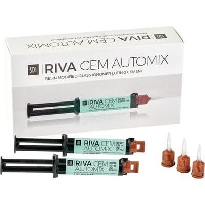 Riva Cem Automix Resin Modified Glass Ionomer Luting Cement Syringe Kit, 2 x 4g Syringes + 16 Mixing Tips, #8800703 thumbnail 7
