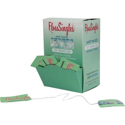 Floss Singles Mint Waxed Dental Floss, Individually Packaged 20" Strands, 200/Box, D200F thumbnail 8
