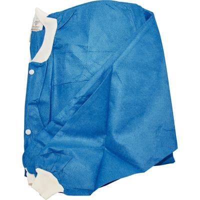 Extra-Safe Hip Length Lab Jacket, Deep Sea Blue, Small, Latex-Free, Fluid Resistant, AAMI Level 3, 10/Pack thumbnail 4
