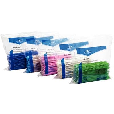 Patterson® Legacy Saliva Ejectors, Unscented, Blue with Clear Tip, 6.5 mm Diameter, 6" Length, 100/Pkg - Patterson® Legacy Saliva Ejectors, 100/Pkg - Unscented, Blue with Clear Tip - Image 1