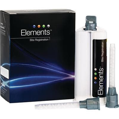Elements Bite Registration Fast Set, Vinylpolysiloxane, Unflavored, 2 x 50 mL Cartridges with 6 Mixing Tips, PD-186 thumbnail 4