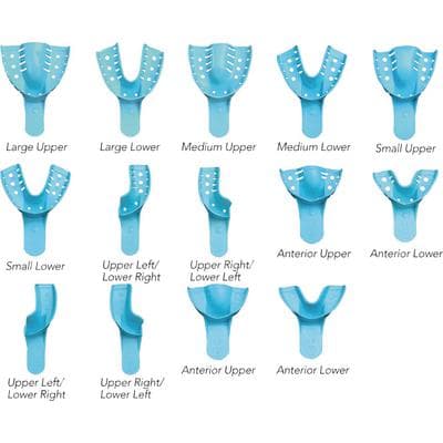 Opti-Tray Disposable Perforated Impression Trays, Lower Medium, Light Blue, 12/Pkg, #414 thumbnail 3