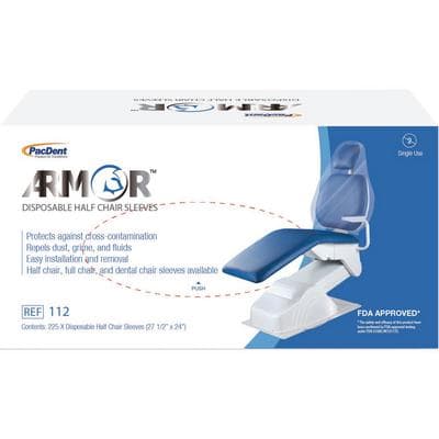 Pac-Dent Armor Half Chair Sleeves, 27.5" x 24", Clear Plastic, 225/Box, #112 thumbnail 6