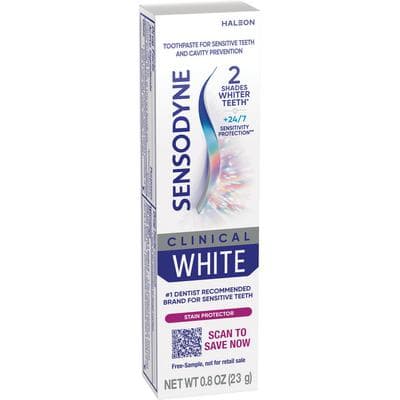 Sensodyne Clinical White Sensitivity Relief Toothpaste, 0.8 oz Tube, Mint, 36/Case thumbnail 9