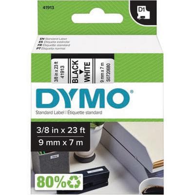 DYMO D1 High-Performance Polyester Removable Label Tape, Black on White, 0.37" x 23 ft, 1 Roll thumbnail 2