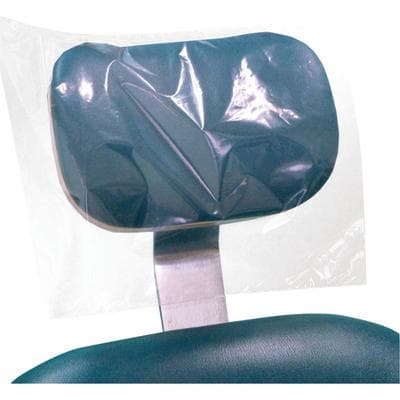 Pac-Dent Headrest Cover, Disposable Copolymer Plastic, Clear, 14" x 9.5" x 2", 250/Pkg thumbnail 2