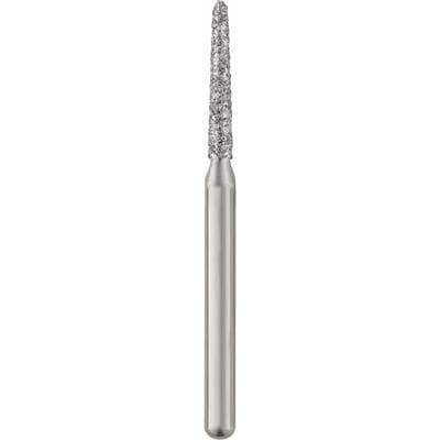 Patterson® Disposable Diamond Bur, FG, Medium Grit, Blue Ring, Curettage Bevel End, 1.4 mm Diameter, 8.0 mm Length, 25/Pkg, #878K-014M - Patterson® Disposable Diamonds – FG, Medium, Blue, Curettage Bevel End, 25/Pkg - # 878K-014M, 1.4 mm Diameter, 8.0 mm Length - Image 1