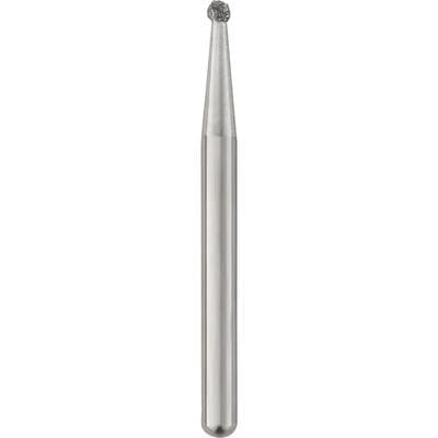 Patterson® Disposable Diamond Bur, FG, Medium Grit, Round, Blue Ring, 1.0 mm Diameter, 0.9 mm Length, 25/Pkg, #801-010M - Patterson® Disposable Diamonds – FG, Medium, Blue, Round, 25/Pkg - # 801-010M, 1.0 mm Diameter, 0.9 mm Length - Image 1