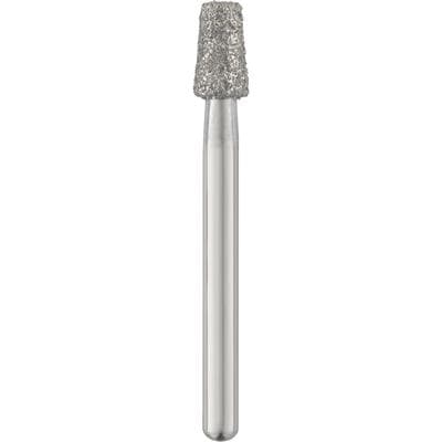 Patterson® Disposable Diamond Bur, FG, Medium Grit, Blue Ring, Cone Moderate Flat End, 2.5 mm Diameter x 4.0 mm Length, 25/Pkg, #845KR-025M - Patterson® Disposable Diamonds – FG, Medium, Blue, Cone Moderate Flat End, 25/Pkg - # 845KR-025M, 2.5 mm Diameter, 4.0 mm Length - Image 1