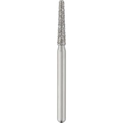 Patterson® Disposable Diamond Bur, FG, Medium Grit, Blue Ring, Cone Moderate Flat End, 1.6 mm Diameter, 8.0 mm Length, 25/Pkg, #847KR-016M - Patterson® Disposable Diamonds – FG, Medium, Blue, Cone Moderate Flat End, 25/Pkg - # 847KR-016M, 1.6 mm Diameter, 8.0 mm Length - Image 1