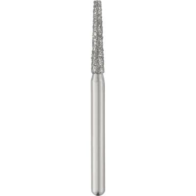 Patterson® Disposable Diamond Bur, FG, Medium Grit, Blue Ring, Cone Flat End, #847-016M, 1.6 mm Diameter, 8.0 mm Length, 25/Pkg - Patterson® Disposable Diamonds – FG, Medium, Blue, Cone Flat End, 25/Pkg - # 847-016M, 1.6 mm Diameter, 8.0 mm Length - Image 1