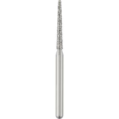 Patterson® Disposable Diamonds – FG, Medium Grit, Blue Ring, Round End Taper, 1.4 mm Diameter, 10.0 mm Length, 25/Pkg, #850-014M - Patterson® Disposable Diamonds – FG, Medium, Blue, Round End Taper, 25/Pkg - # 850-014M, 1.400 mm Diameter, 10.0 mm Length - Image 1