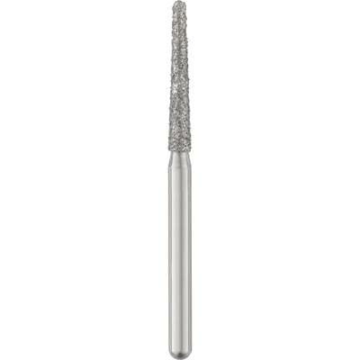 Patterson® Disposable Diamonds – FG, Medium Grit, Blue Ring, Round End Taper, 1.6 mm Diameter, 10.0 mm Length, 25/Pkg, #850-016M - Patterson® Disposable Diamonds – FG, Medium, Blue, Round End Taper, 25/Pkg - # 850-016M, 1.6 mm Diameter, 10.0 mm Length - Image 1