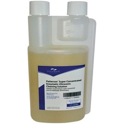 Patterson® Super Concentrated Enzymatic Ultrasonic Cleaning Solution, 16 oz Bottle, Clear - Patterson® Super Concentrated Enzymatic Ultrasonic Cleaning Solution – 16 oz Bottle, Clear - Patterson® Super Concentrated Enzymatic Ultrasonic Cleaning Solution – 16 oz Bottle, Clear - Image 1