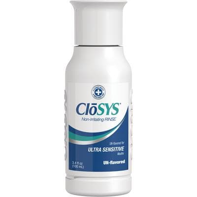 CloSYS Ultra Sensitive Oral Health Rinse, Unflavored, Alcohol-Free, 3.4 oz Bottle, 48/Case thumbnail 7