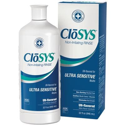 CloSYS Ultra Sensitive Oral Rinse, Unflavored, Alcohol-Free, 32 oz Bottle, CLUS32-2014R thumbnail 6