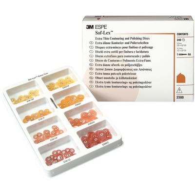 3M Sof-Lex XT Extra-Thin Contouring and Polishing Discs Kit, Pop-On, Assorted Grits, 240 Discs + 1 RA Mandrel, 2380 thumbnail 16