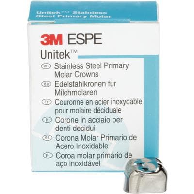3M Unitek Stainless Steel Primary Molar Crowns, Upper Right Second Primary Molar, Size 4 (UR4), 5/Box, 900224 thumbnail 15