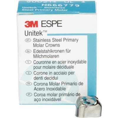 3M Unitek Stainless Steel Primary Molar Crowns, Upper Left Second Primary Molar, Size 4 (UL4), 5/Box, 900214 thumbnail 15