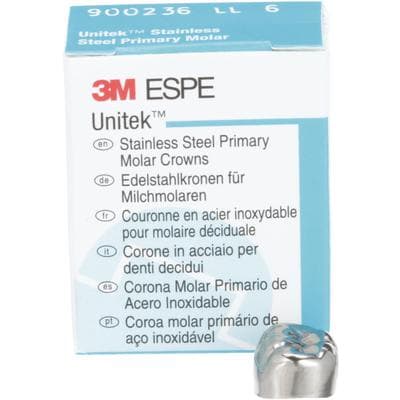 3M Unitek Stainless Steel Primary Molar Crowns, Lower Left Second Primary Molar, Size 6 (LL6), 5/Box, 900236 thumbnail 16