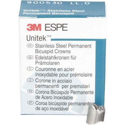 3M Unitek Stainless Steel Permanent Bicuspid Crown, Lower Left First Bicuspid, Size 0, 5/Box, 900530 thumbnail 15